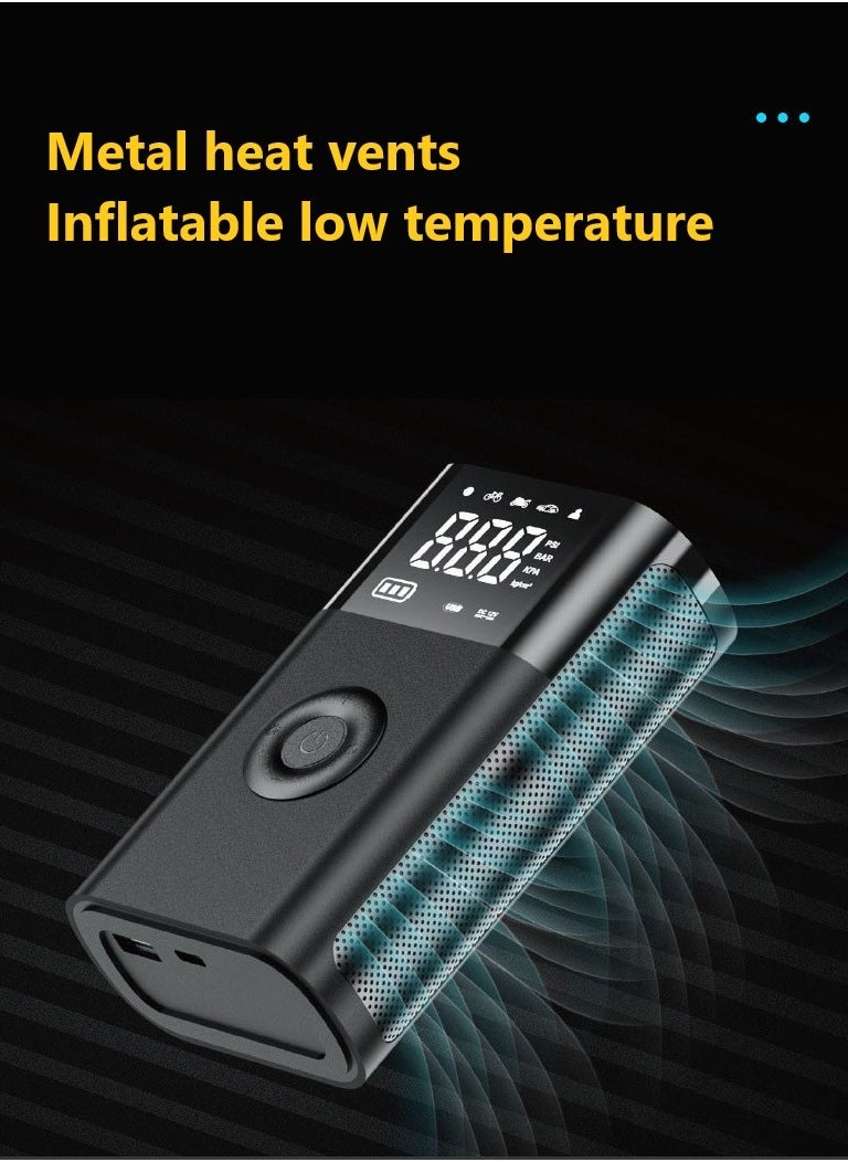 Changli Portable Car Tire Inflator, Tyre Inflator Portable Air Compressor, Rechargeable Portable Air Compressor, Cordless Tire Inflator, Portable Air Compressor, 150PSI Portable Air Pump for Car Tires with Tire Pressure Gauge, Electric Air Pump Suitable For Car, Motorcycles, Bicycles, Balls  - Image 3
