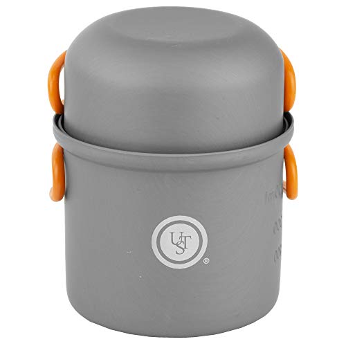 ust Solo Cook Kit with Lightweight, Compact, BPA Free, Anodized Aluminum Construction for Camping, Hiking, Emergency, Soloist and Picnics, Gray/Orange, One Size - Image 1