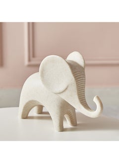 Home Box Luxe Polyresin Light Terracota Elephant Accent 21 x 15 x 7.5 cm  - Image 1