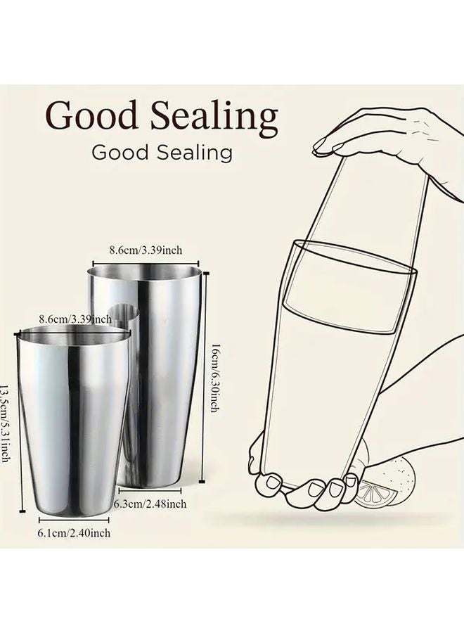 Boston Shaker Set 3 Piece 23.67oz 20.29oz with Strainer Jigger Recipe Cards - Image 4