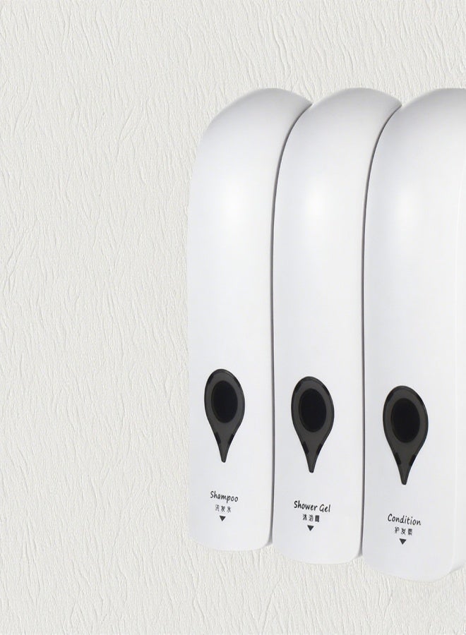 CHUANGDIAN Manual Soap Dispenser 3 Chamber x 300ml/ 10.2oz Wall Mounted Liquid Shampoo Box Shower Gel Hand Soap Dispensers for Kitchen Bathroom Home Hotel - Image 3