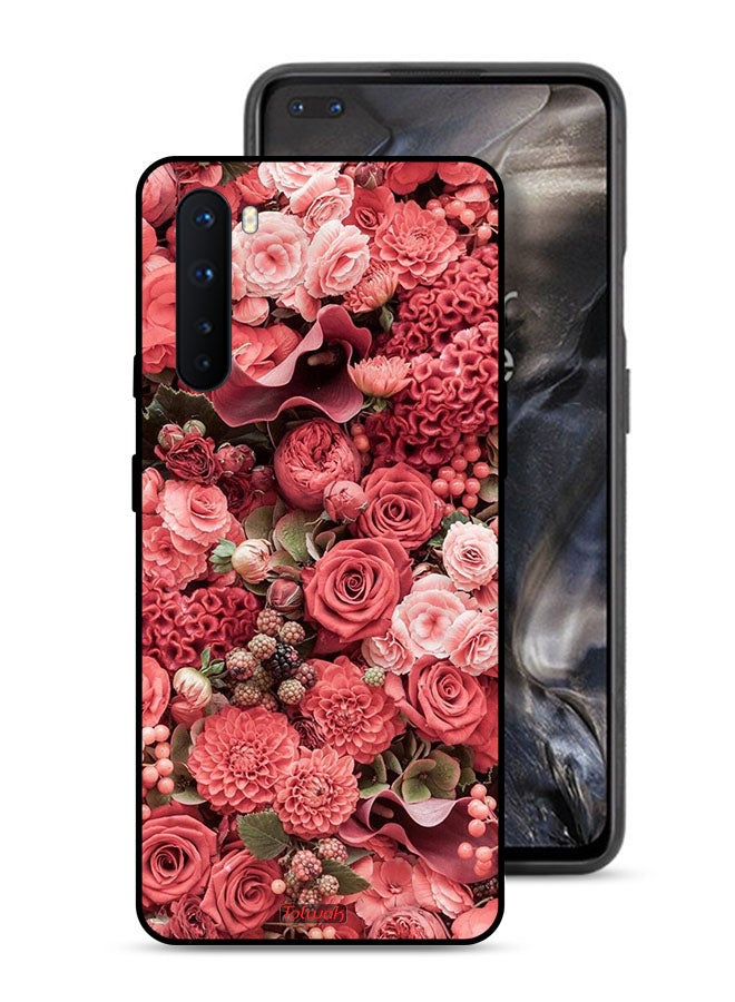 Tolwak OnePlus Nord Protective Case Cover Peach Roses - Image 1