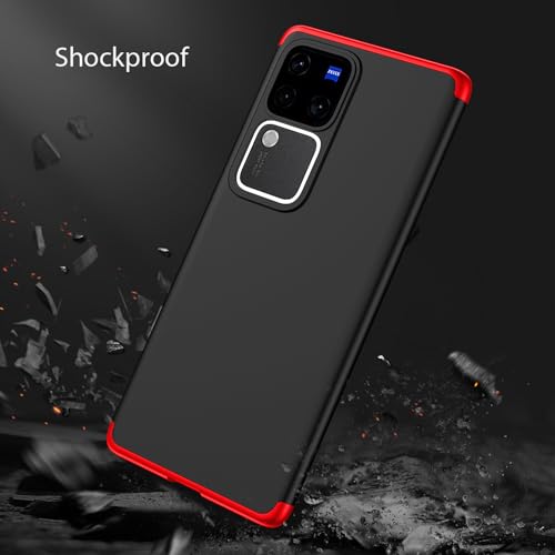 Kapa Double Dip Full 360 Protection Back Case Cover for Vivo V30 (5G) / Vivo 30 Pro (5G) (Red, Black) - Image 2