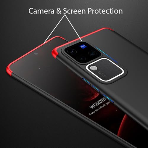 Kapa Double Dip Full 360 Protection Back Case Cover for Vivo V30 (5G) / Vivo 30 Pro (5G) (Red, Black) - Image 3