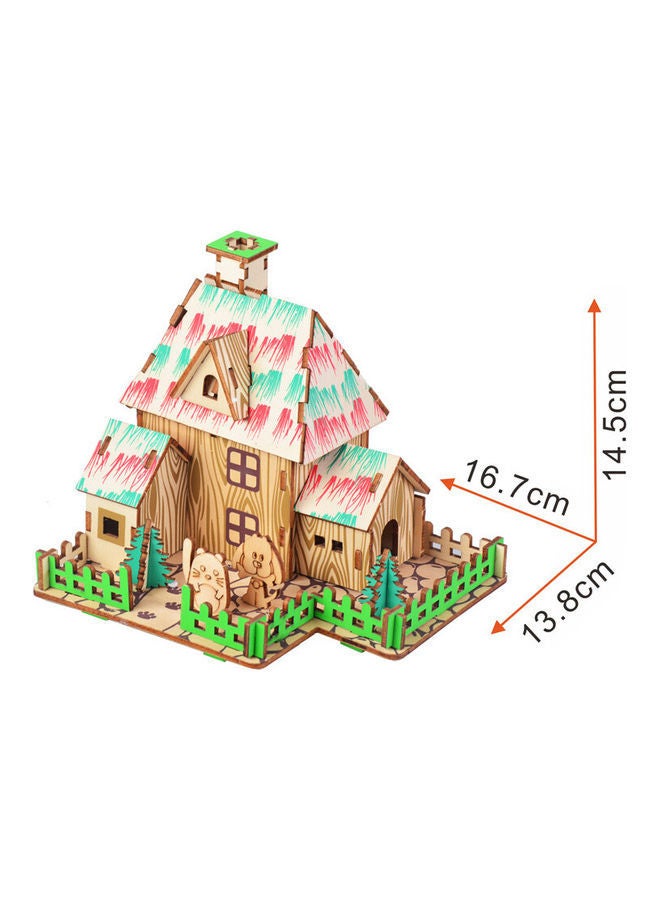 NIBEMINENT DIY 3D Wooden Wonderful Wizard Hut Puzzle 13.8x16.7x14.5cm - Image 2