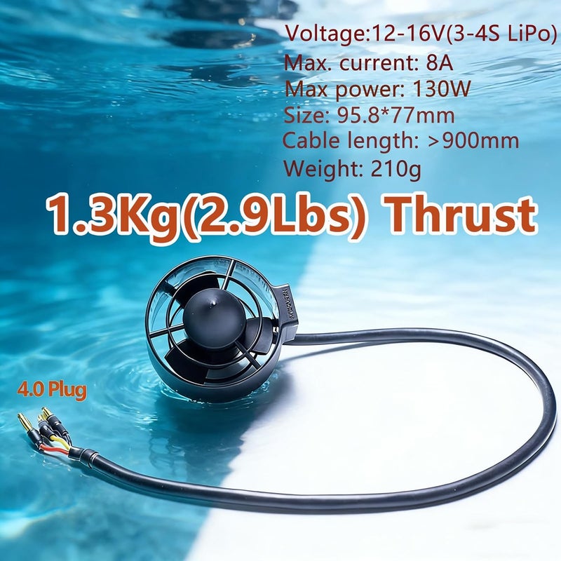 ApisQueen U2 Mini Underwater Thruster 12-16V 130W Brushless Motor Propeller - Image 2