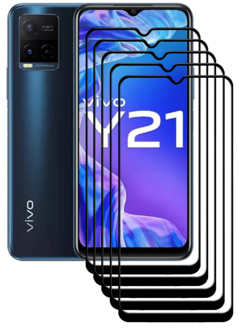 ACLIX 5 Pieces Antistatic ESD Dustproof Premium Quality High Definition Tempered Glass Screen Protector Designed For vivo Y21 - Image 1