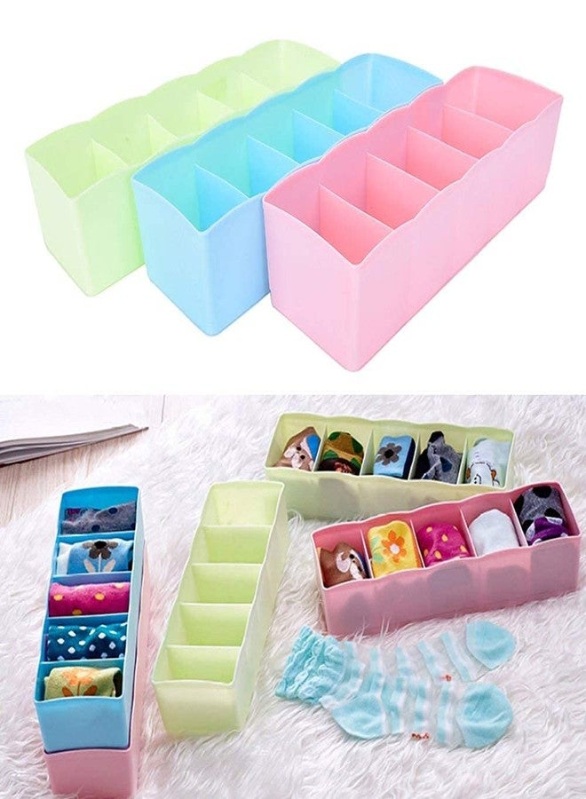 DRUDRAYA 4 Piece Socks Undergarments Storage Drawer Organizer (Multicolor) (D44) - Image 1
