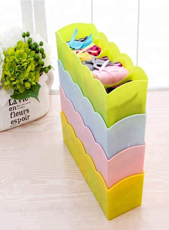 DRUDRAYA 4 Piece Socks Undergarments Storage Drawer Organizer (Multicolor) (D44) - Image 3