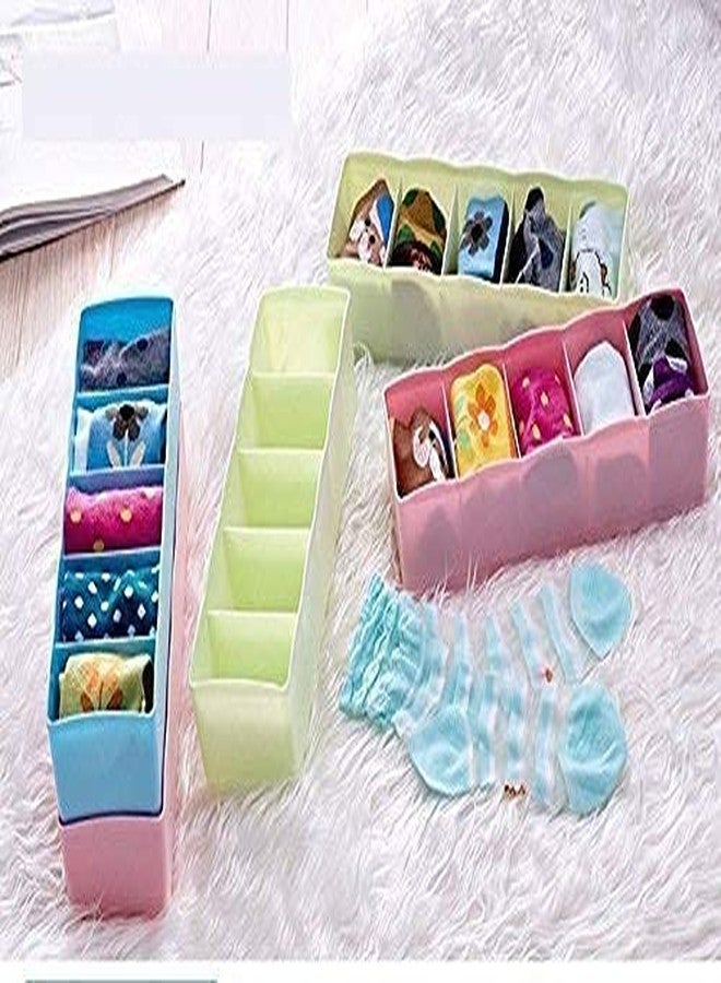 DRUDRAYA 4 Piece Socks Undergarments Storage Drawer Organizer (Multicolor) (D44) - Image 4