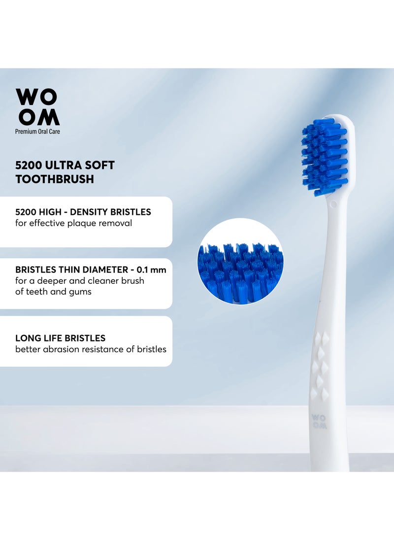 Toothbrush WOOM 5200 Ultra Soft for Sensitive Teeth and Gums, 3 pack