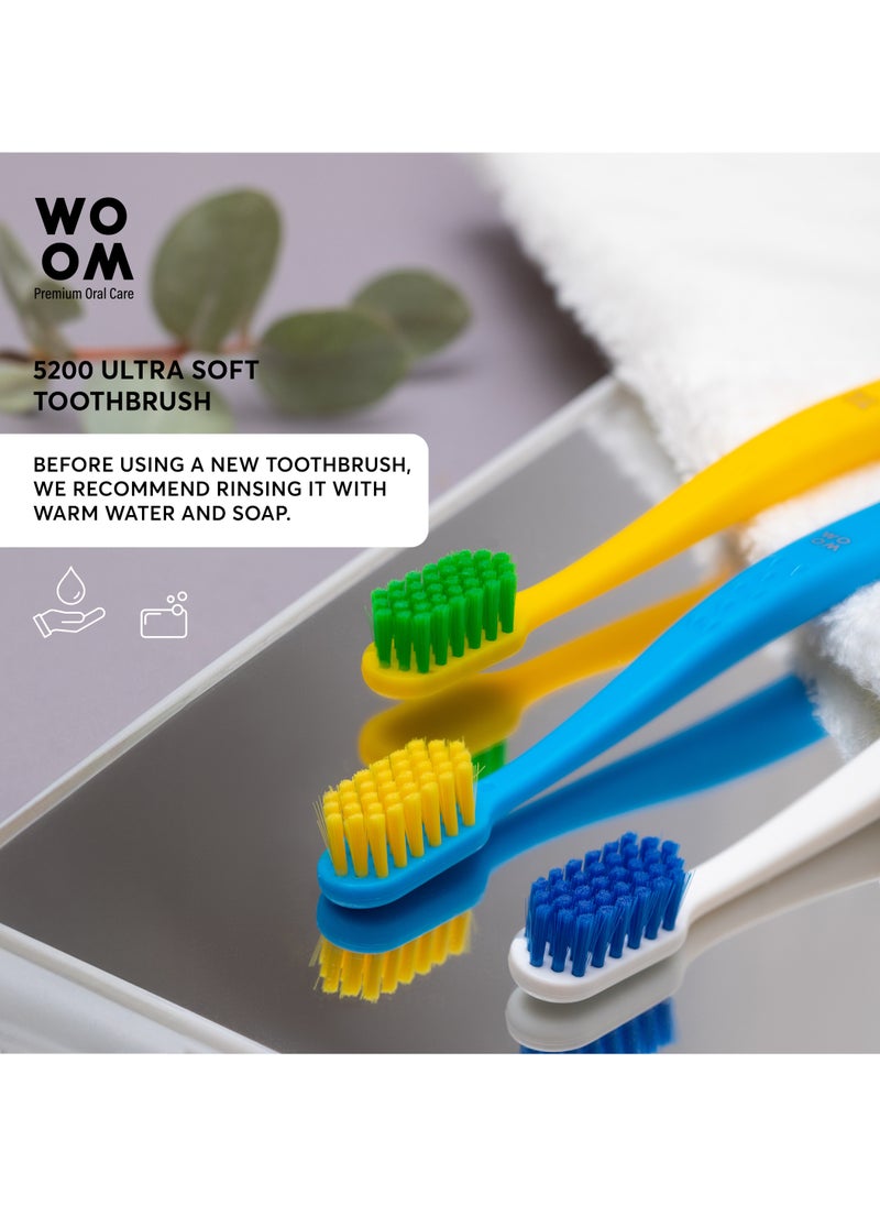 Toothbrush WOOM 5200 Ultra Soft for Sensitive Teeth and Gums, 3 pack