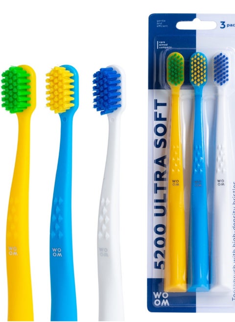 Toothbrush WOOM 5200 Ultra Soft for Sensitive Teeth and Gums, 3 pack