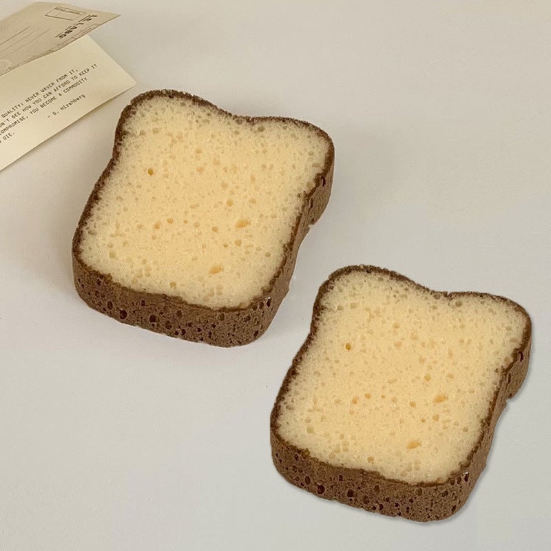 Toast Bread Shaped Dishwashing Sponge Block Household Powerful Degreasing Fast Foaming Does Not Hurt The Bowl Cute Scouring Pad - Image 1