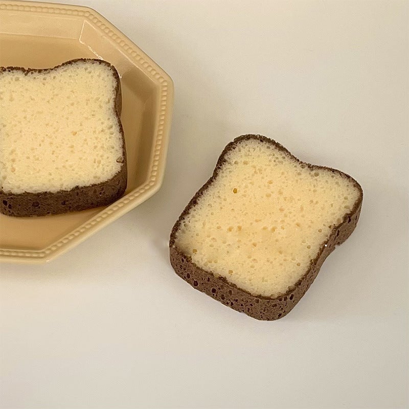 Toast Bread Shaped Dishwashing Sponge Block Household Powerful Degreasing Fast Foaming Does Not Hurt The Bowl Cute Scouring Pad - Image 4
