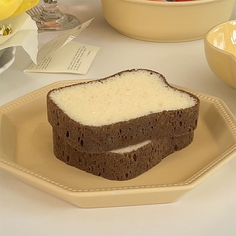 Toast Bread Shaped Dishwashing Sponge Block Household Powerful Degreasing Fast Foaming Does Not Hurt The Bowl Cute Scouring Pad - Image 5