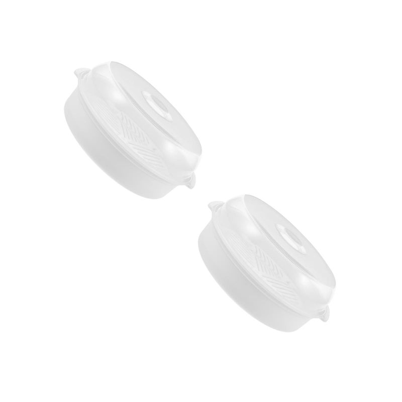 2pcs Microwave Steamer: Microwavable Steamer With Lid For Home Office And Travel - Steaming Basket For Vegetables Rice - Image 1