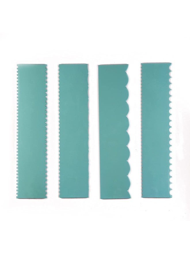INKULTURE Plastic Tall Cake Scraper Cutter Tool for Icing and Decoration | Size 8.6 inch X 2.6 inch | 04 Pcs (Sky Blue) - Image 3