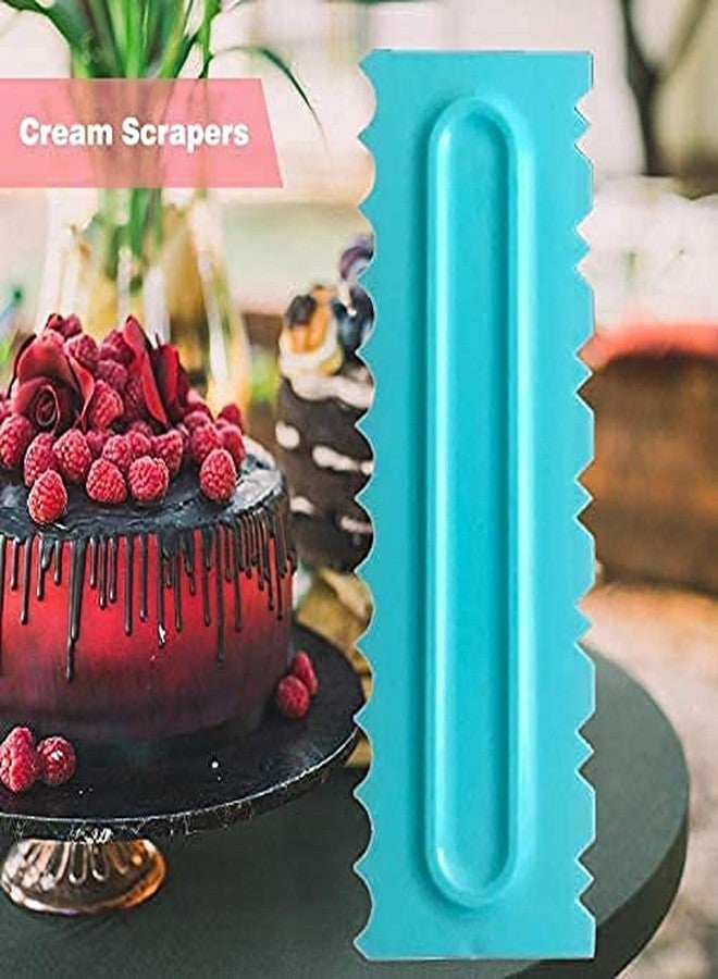 INKULTURE Plastic Tall Cake Scraper Cutter Tool for Icing and Decoration | Size 8.6 inch X 2.6 inch | 04 Pcs (Sky Blue) - Image 4