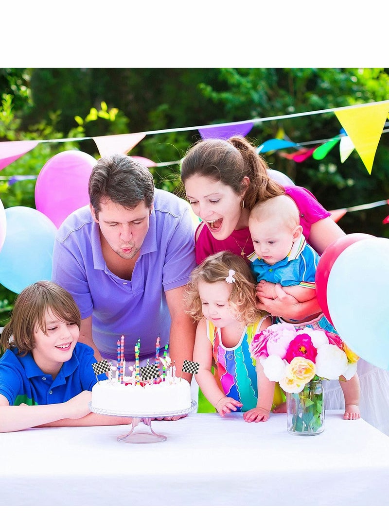 Excefore Checkered Racing Flag Toothpicks Cupcake Picks Mini Stick Toppers Dinner Flags Race Car Cake Decorations Party Supplies (100 Pack) - Image 4