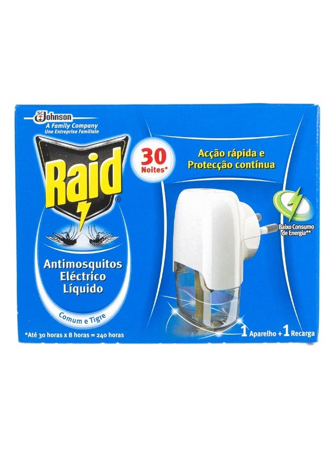 Raid Electric Mosquito Killer Plug-In with Refill 30 Nights Odorless Fast Action Mosquito Repellent Device Low Energy Consumption Indoor Insect Killer for Home Protection Safe Continuous Use