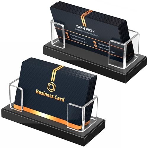 NIUBEE Acrylic Business Card Holder Clear Plastic Business Cards Display Stand for Desk Gift Card Organizer for Office 8 Pieces - Image 1