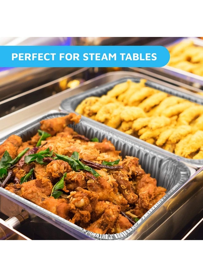 MontoPack MontoPack Aluminum Foil Pans Half Size Roasting Chafing Pan | 9x13 Tins for Cooking, Baking & Catering | Heavy Duty Disposable Cookware Steam Table Trays for Buffet & Food Prepping (20 Pack with Lids)  - Image 5