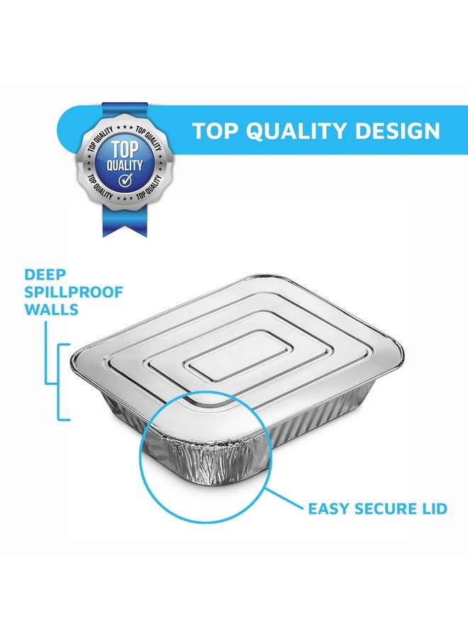 MontoPack MontoPack Aluminum Foil Pans Half Size Roasting Chafing Pan | 9x13 Tins for Cooking, Baking & Catering | Heavy Duty Disposable Cookware Steam Table Trays for Buffet & Food Prepping (20 Pack with Lids)  - Image 4