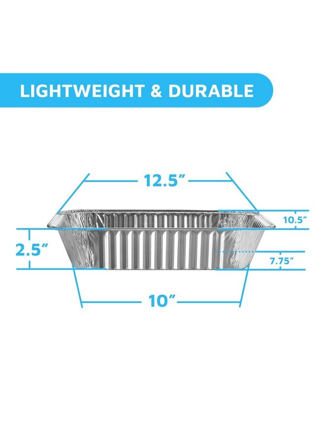 MontoPack MontoPack Aluminum Foil Pans Half Size Roasting Chafing Pan | 9x13 Tins for Cooking, Baking & Catering | Heavy Duty Disposable Cookware Steam Table Trays for Buffet & Food Prepping (20 Pack with Lids)  - Image 2