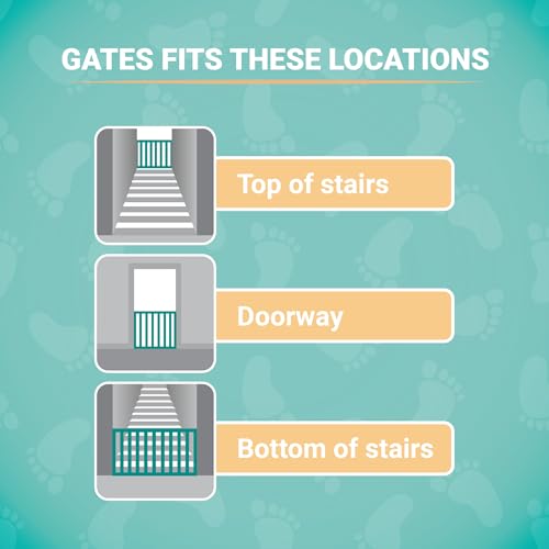 KidCo 24.75-42.5" Safeway Walk Through Baby Gate for Stairs and Doorways | No-Trip Top of Stairs Baby Gate No Bottom Bar | Quick-Release Mounted Hardware for Security and Easy Removal (Black) - Image 3