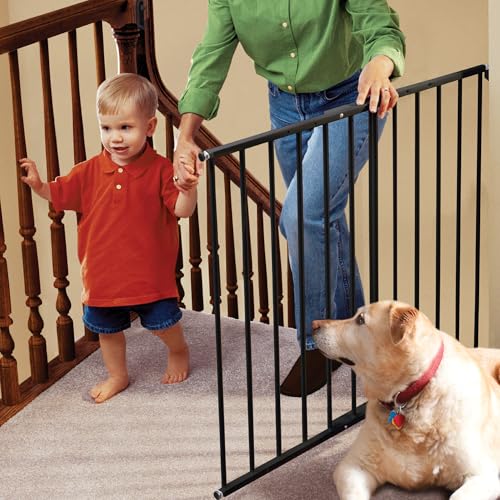 KidCo 24.75-42.5" Safeway Walk Through Baby Gate for Stairs and Doorways | No-Trip Top of Stairs Baby Gate No Bottom Bar | Quick-Release Mounted Hardware for Security and Easy Removal (Black) - Image 5
