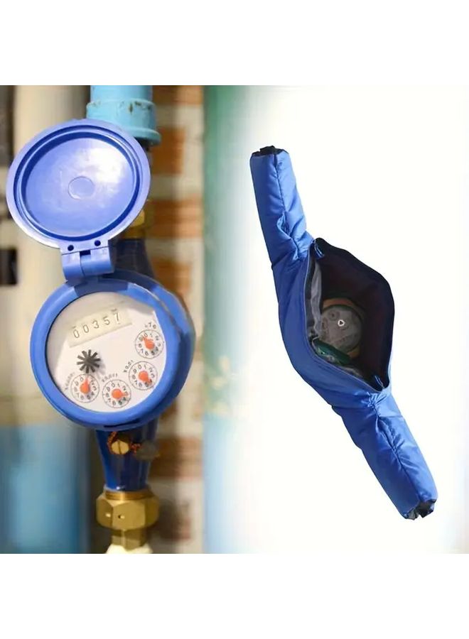 Winter Anti Freeze Water Meter Cover Detachable Insulated Polyester Blue Outdoor Pipe Protector - Image 5