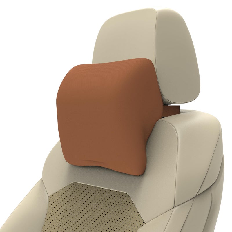RIPOSEV Zinger Ultimate Memory Foam Car Pillow for Comfortable Car Rides, Superior Neck Support Cushion, Relieves Neck Pain, Head Rest Pillow (Majestic Tan) - Image 1
