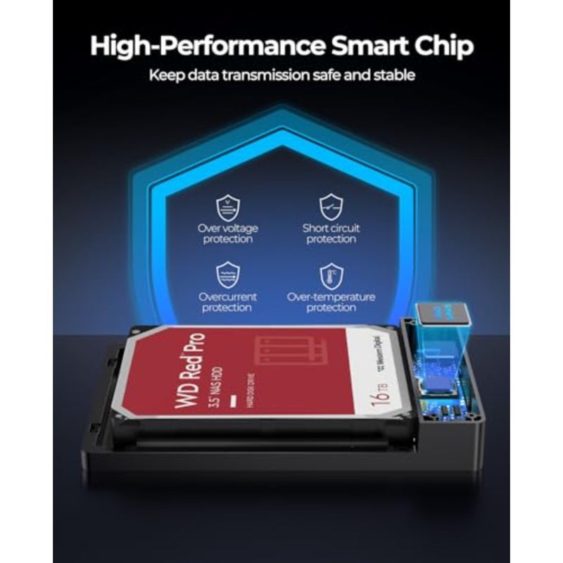 3.5 بوصة أداة مجانية SATA USB 3.0 حاوية القرص الصلب الخارجي 3.5 SATA HDD وSSD القرص الصلب Caddy-3588US3 - Image 2
