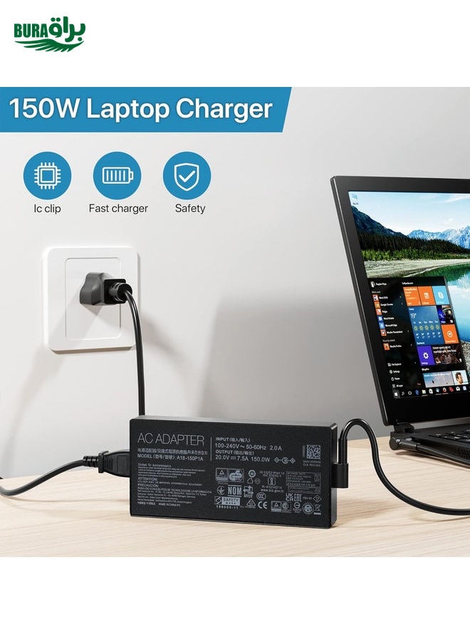 150W 20V 7.5A Laptop Notebook Power Adapter For Asus 6.0 x 3.7mm, Plug:EU Plug