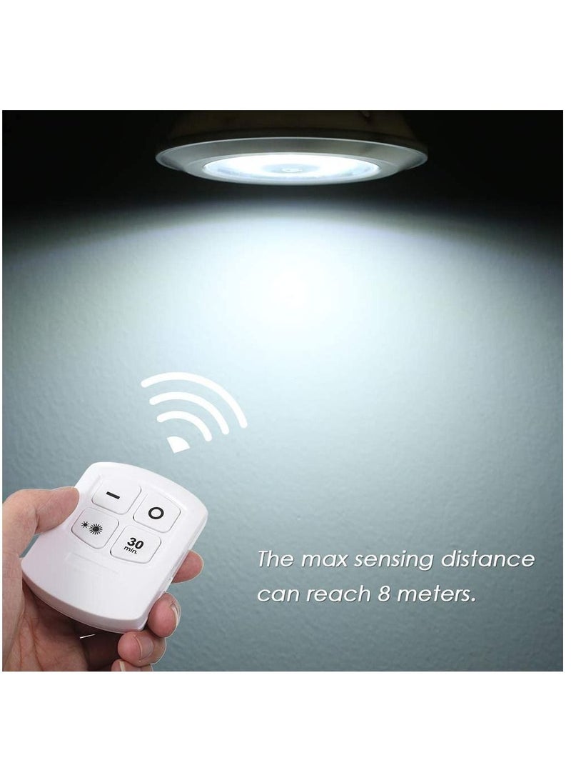 1W COB LED Puck Light 6 Pack with Remote Controller Brightness Adjustable Wireless Dimmable Touch Sensor Control Night Lamp Under Cabinet Lighting Battery Powered Operated for Cabinet Wall - Image 3
