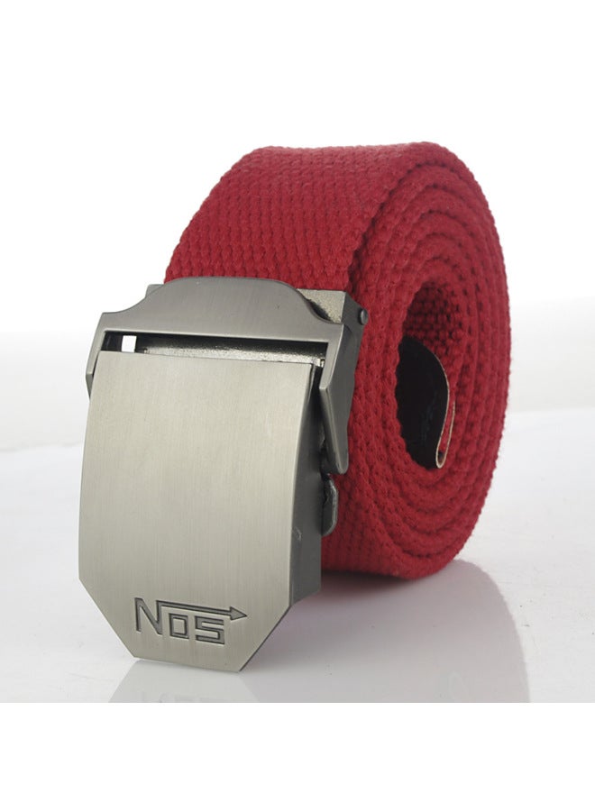 Outdoor Sports Thickened Canvas Belt Men And Women's Tactical Automatic Buckle Pants Belt Student Casual All-match Belt