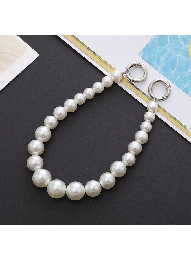 NIBEMINENT Beaded Phone Lanyard, Anti Lost Removable Wrist Strap,K338 Pearl Bracelet Pendant, Phone Keychain Lanyard