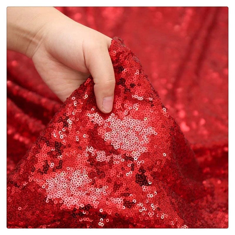 B.Cool B-COOL Red Sequin Tablecloth Christmas Table Overlays Valentine's Day Table Linen Red Sparkly Wedding for Gathering Banquet Linens 90x156 Inch - Image 5