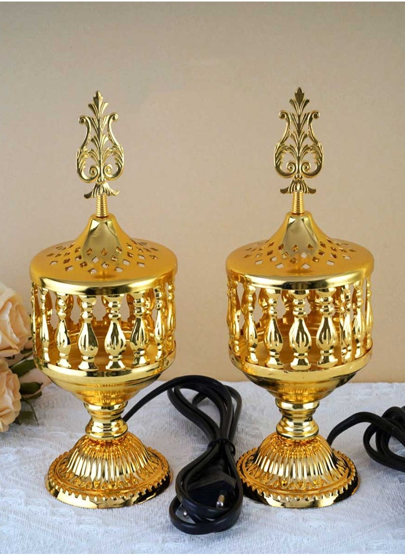 بخور بوسيدين حامل بخور عود كهربائي مميز تصميم فاخر لعطور المنزل والمكتب - قطعتين  - Image 1