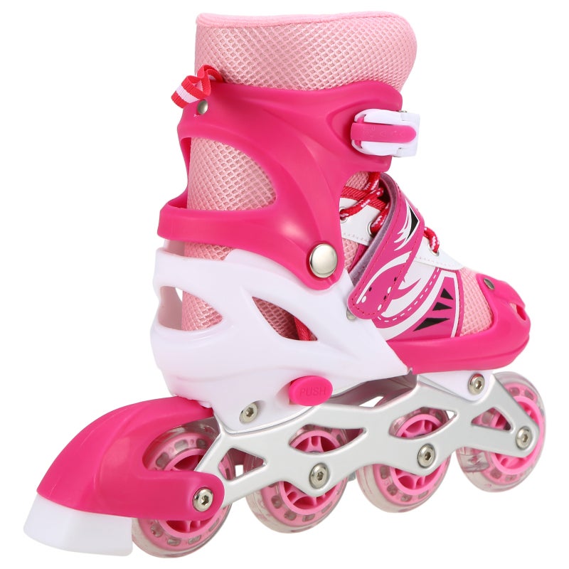 Adjustable Roller Skates Size M Thicken PVC Shell Dual Button Straps - Breathable Mesh Outdoor Roller Skates for Children Teenagers - Image 3