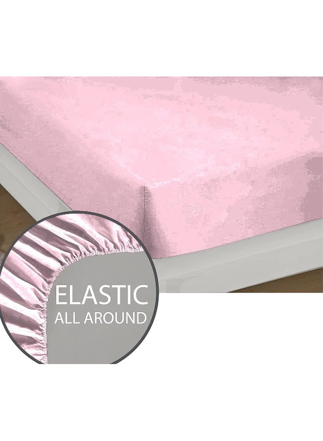 Craft Bedding 4 Piece Ruffle Sheet Set, 2 Inch Ruffle On The Top Hem of The Flat Sheet and Pillowcases, 15 Inch Deep Pocket, 100% Cotton, 1000 Thread Count - Twin XL Size, Solid Pink  - Image 5