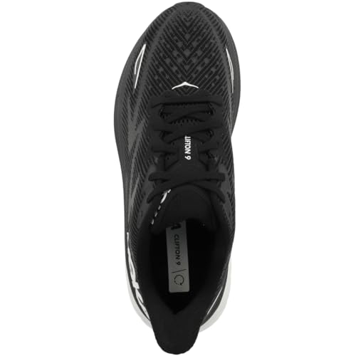 Hoka Men's Clifton 9 Sneaker, Black/White, 11.5 - Image 2