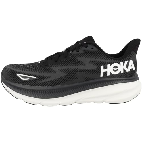 Hoka Men's Clifton 9 Sneaker, Black/White, 11.5 - Image 1