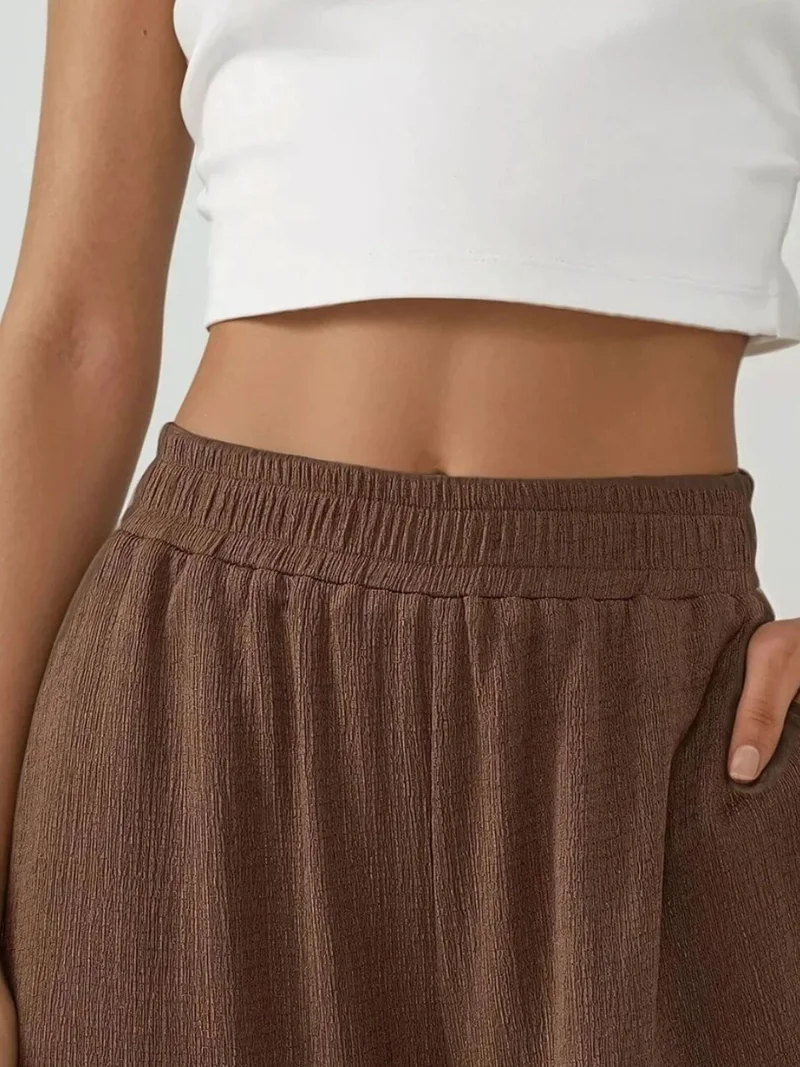 HICCUP Wide Leg Textured Knit Pants
