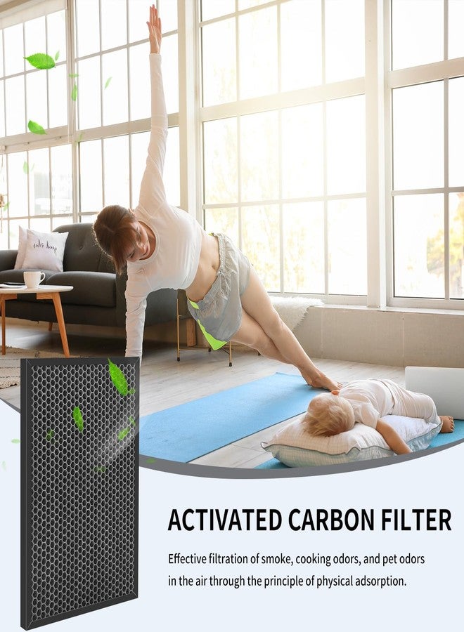 Slirceods PH950&AMB1 Filter Replacement for Air Purifier Compatible with Turonic PH950 and Extract-All AMB1 Air Purifiers（2 Air Filter+2 Carbon filter) - Image 3