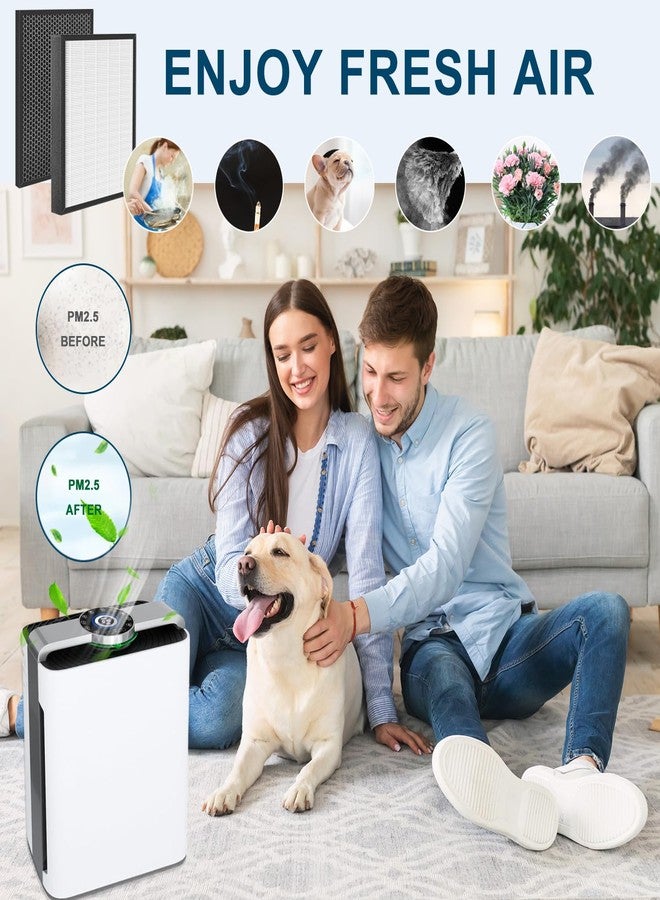 Slirceods PH950&AMB1 Filter Replacement for Air Purifier Compatible with Turonic PH950 and Extract-All AMB1 Air Purifiers（2 Air Filter+2 Carbon filter) - Image 5