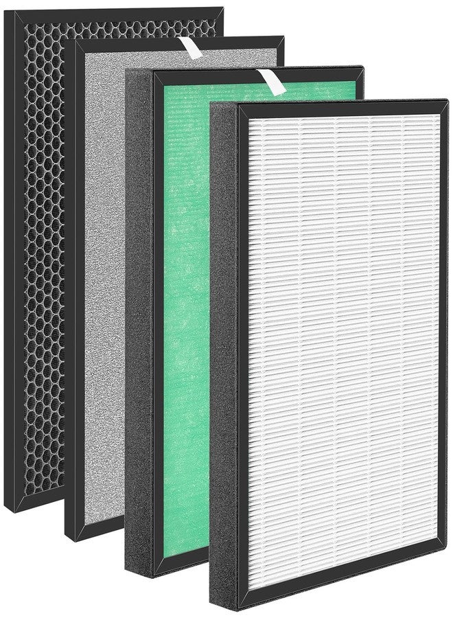 Slirceods PH950&AMB1 Filter Replacement for Air Purifier Compatible with Turonic PH950 and Extract-All AMB1 Air Purifiers（2 Air Filter+2 Carbon filter) - Image 1