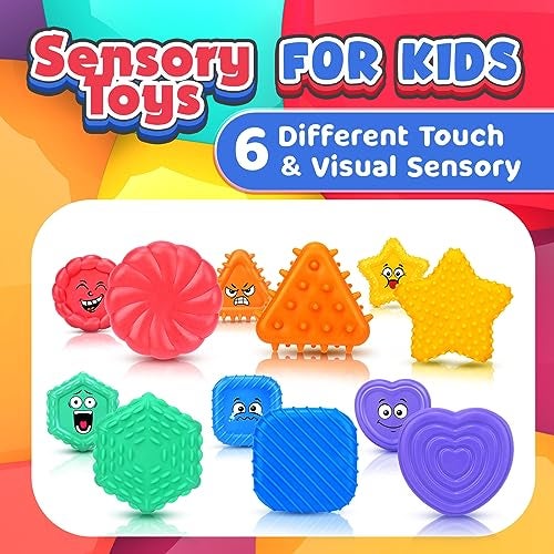 LESONG Sensory Toys Kids ToddlersSocial Emotional Feelings Toys Special Needs Texture Shapes Learning Toy Preschool Fidget Classroom Must Haves Calm Down Tools Autistic Children Stocking Stuffers - Image 5
