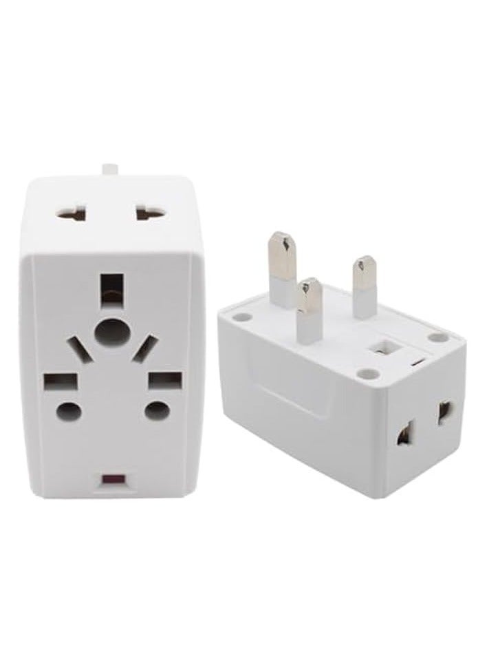 إيروريكس محول كهربائي بمقبس مربع، مقبس عالمي مزود بضوء ومصهر ١٣ أمبير. محول سفر - Image 4